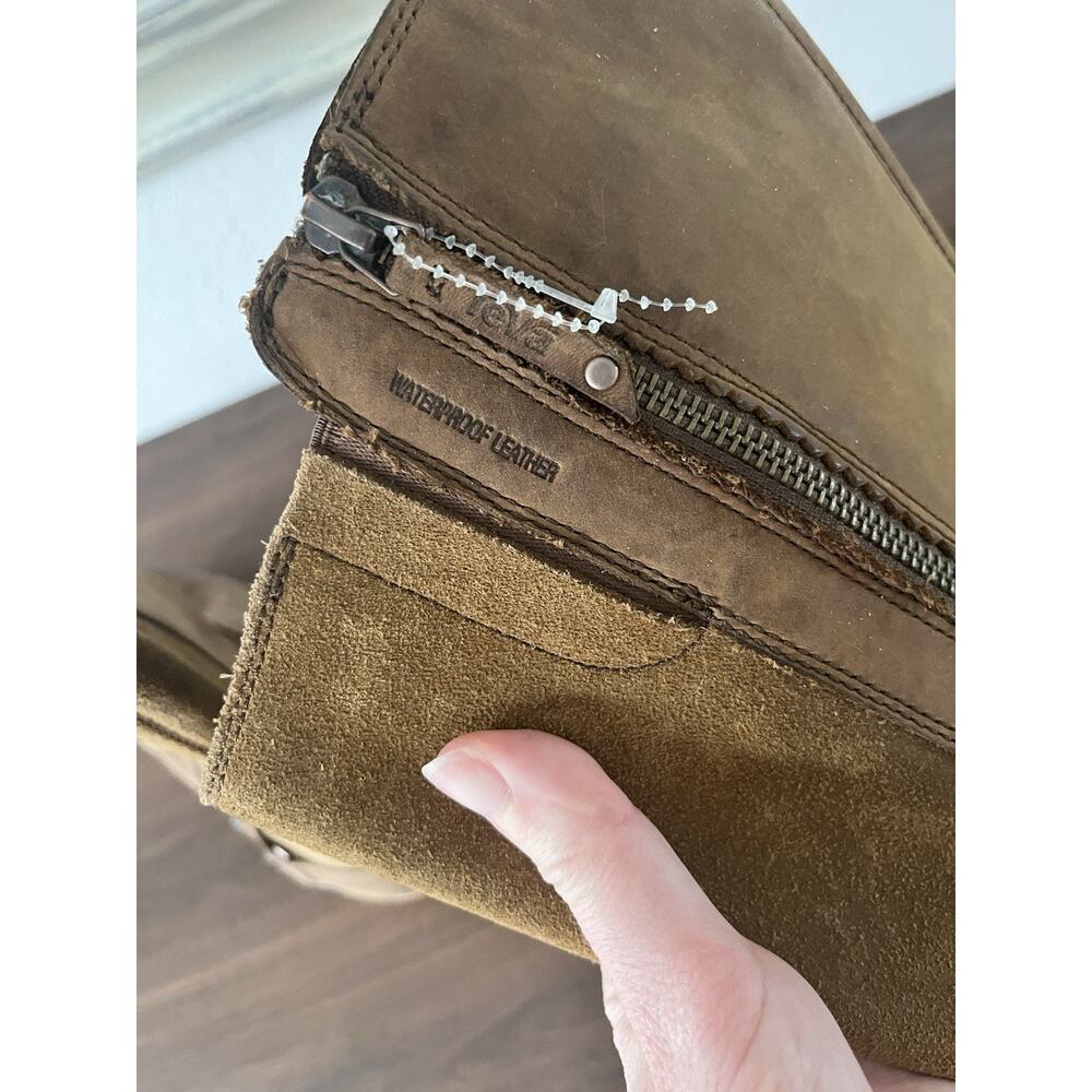 TEVA DE LA VINA WATERPROOF LEATHER TALL BOOTS US 8.5 WOMENS BROWN SIDE ZIP BOOT - Picture 9 of 12
